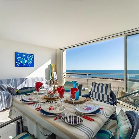 Appartement Renove Front De Mer 61 M2 Vue Directe Du 4Eme Blue Paradise Cap'Diem 3 Clim - Ideal Pour Un Sejour De 7 J Ou Plus Wifi, Lit 160 - Ascenseur Parking Piscine Petanque Ping-Pong - Plage De Rochelongue Pistes Cyclables - Golf & Tennis A 10 Mn * Agde